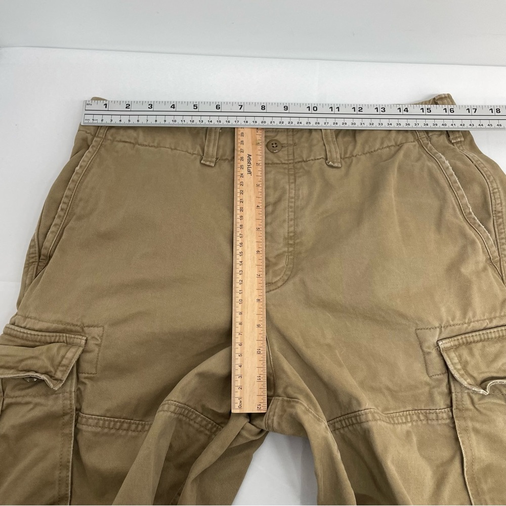 Abercrombie Fitch Shorts Mens 32 Button Fly  Cargo Shorts Khaki Tan - Picture 7 of 10